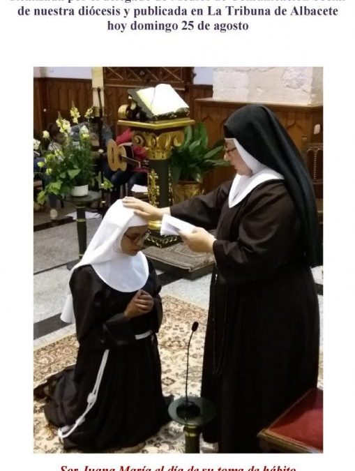 Clarisas de Villarrobledo. Encuesta a Sor Juana Mª en el día de su profesión religiosa.